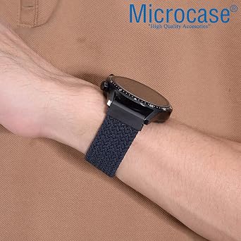 Microcase Amazfit Bip 3 1.69 inch için 155 mm Esnek Hasır Örgü Kordon Kayış - KY35