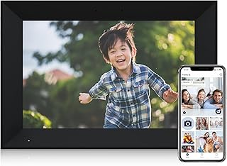 デジタルフォトフレーム WiFi対応 10.1インチ 1280*800解像度 タッチパネル IPS広視野角 32GB内蔵 写真/動画/USBメモリ対応/壁に取り付け可能/カレンダー/アラーム機能付き 無料アプリ(ブラック)