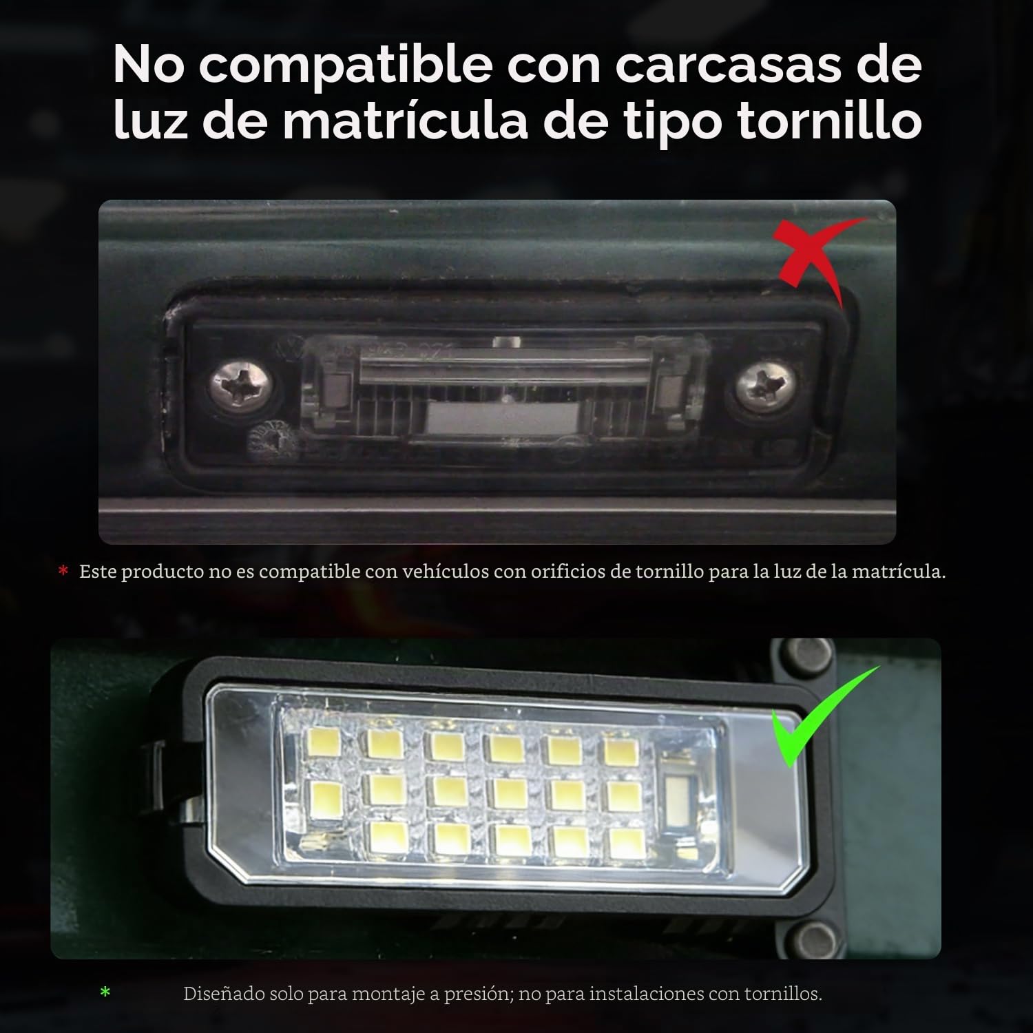 MARCHFA 18 Led Smd Canbus Error Free Matricula Luz Compatible con para Golf 4 5 6 7 Polo