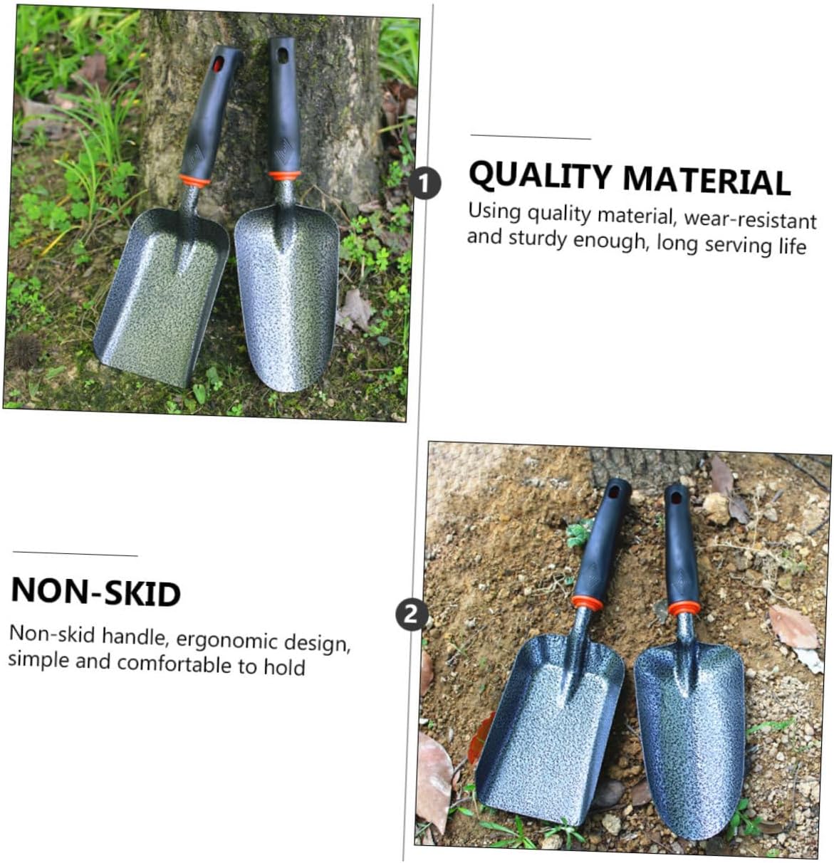 2pcs Iron Handheld Gardening Shovel Loosening and Fertilizing Ergonomic Design Lightweight and Garden Tools for Balcony and Indoor Plant Care