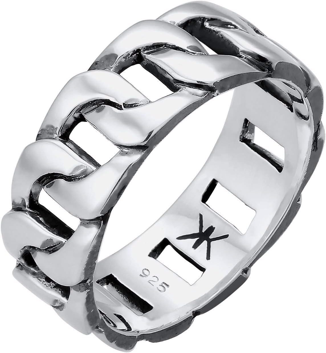 Men massive ring (8mm) in the tank design black oxidized band ring