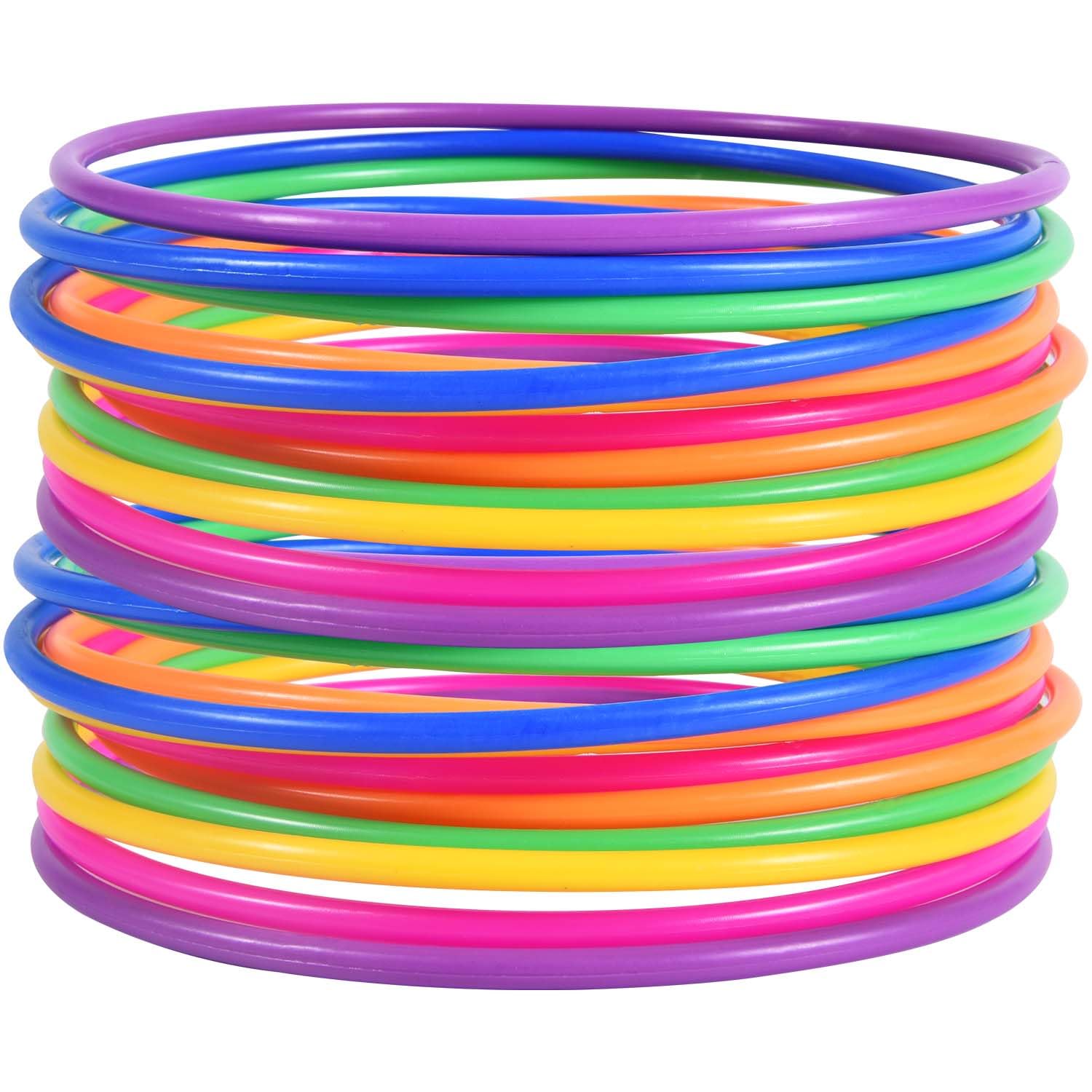 OBTANIM 24 Pcs Plastic 7 Inch Ring Toss Game for Kids and Outdoor Toss Rings for Speed and Agility Practice Game, Random Colors