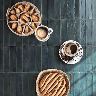 Tenedos Scandiano Series 2.5x10 Blue Handmade Look Glossy Porcelain Subw...