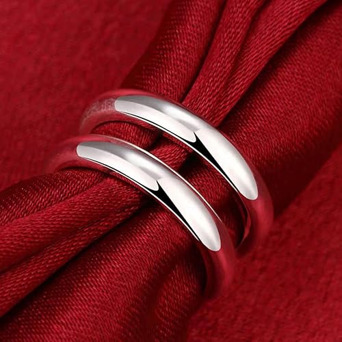 Miniatura 147 de 925 Sterling Silver Ring Minimalist Adjustable Rings Band Handmade Rings for Women Girls