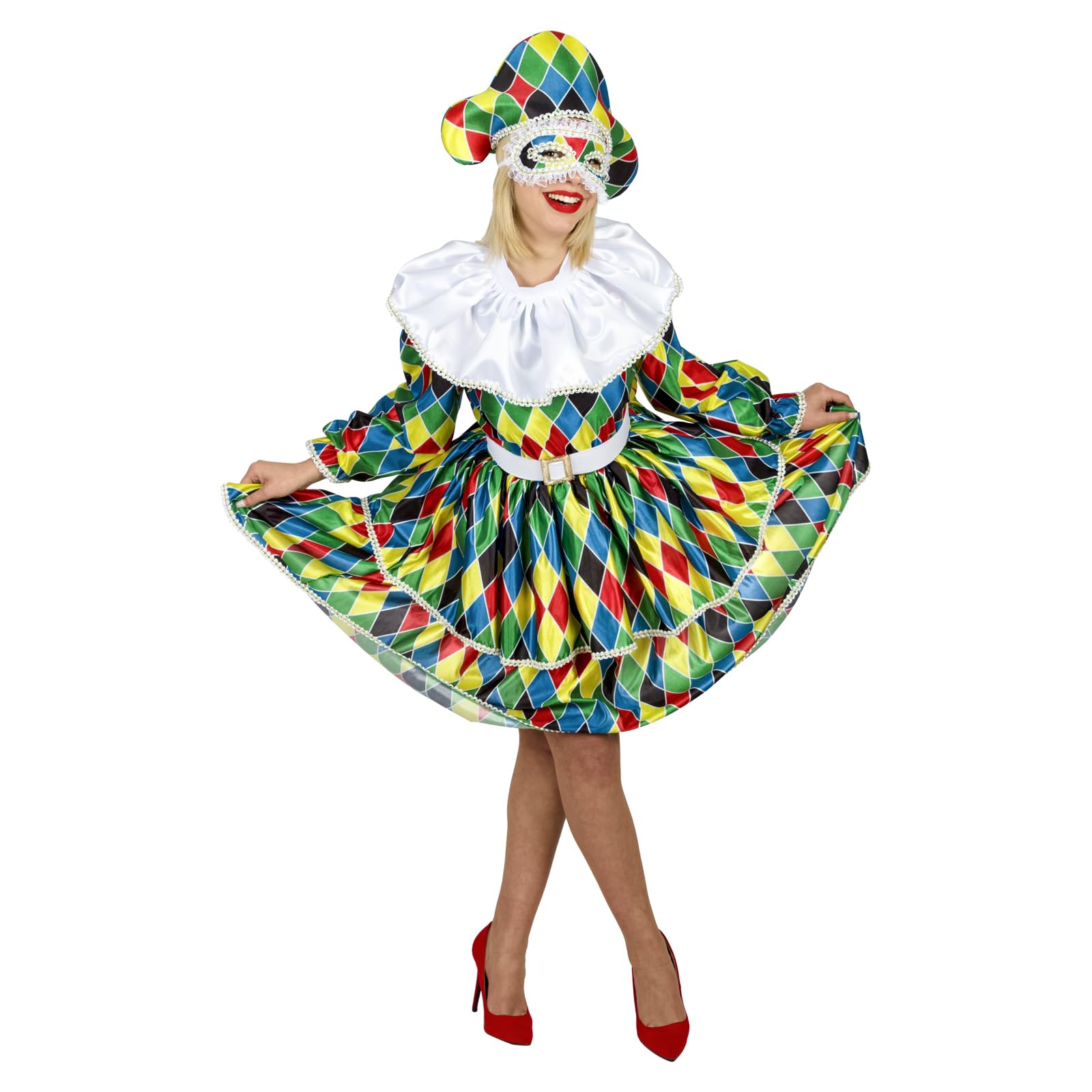 Pegasus Costume Arlecchino Donna Vestito Carnevale (S)