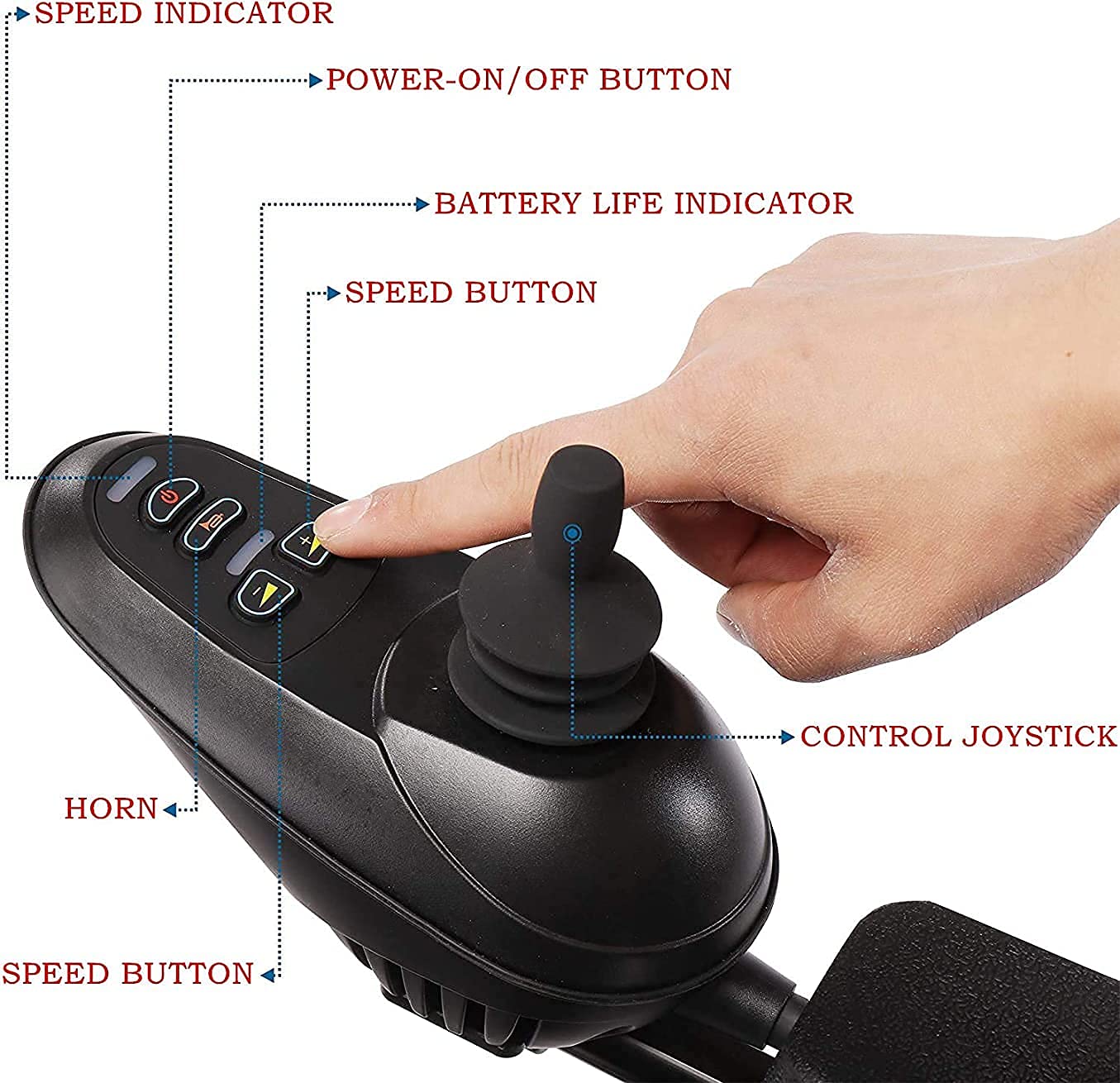 Sedia a rotelle elettrica Pieghevole Leggera Deluxe Sedia a rotelle per ausilio alla Mobilità elettrica Doppi Motori 500W Carrozzina elettrica Portatile a Doppia Batteria