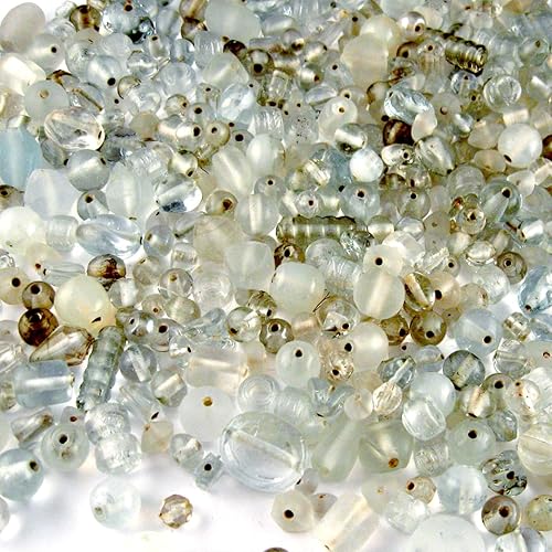 Miniatura 9 de The Crafts Outlet Cuentas de vidrio de 4 onzas  3.95 oz a granel de formas y tamaños surtidos de 0.236-0.472 in, color naranja