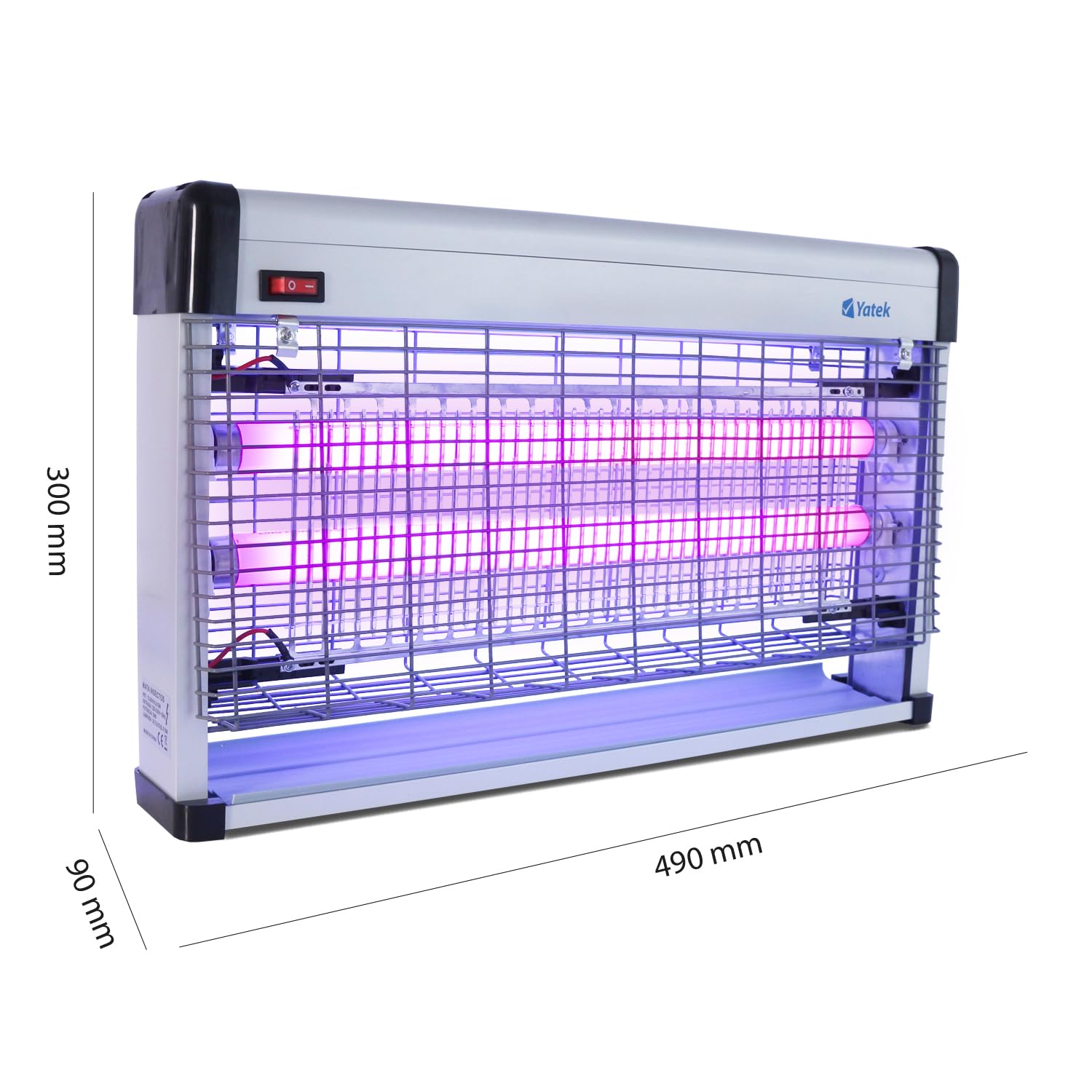 YATEK Lampada Antizanzara Elettrica Interni, La Zanzariera Elettrica ha Un trasformatore Magnetico Che garantisce ma Vita d'Uso, 150m2 con Una Potenza di 30w (2x15w), con 2 Tubi da 15w Regalo