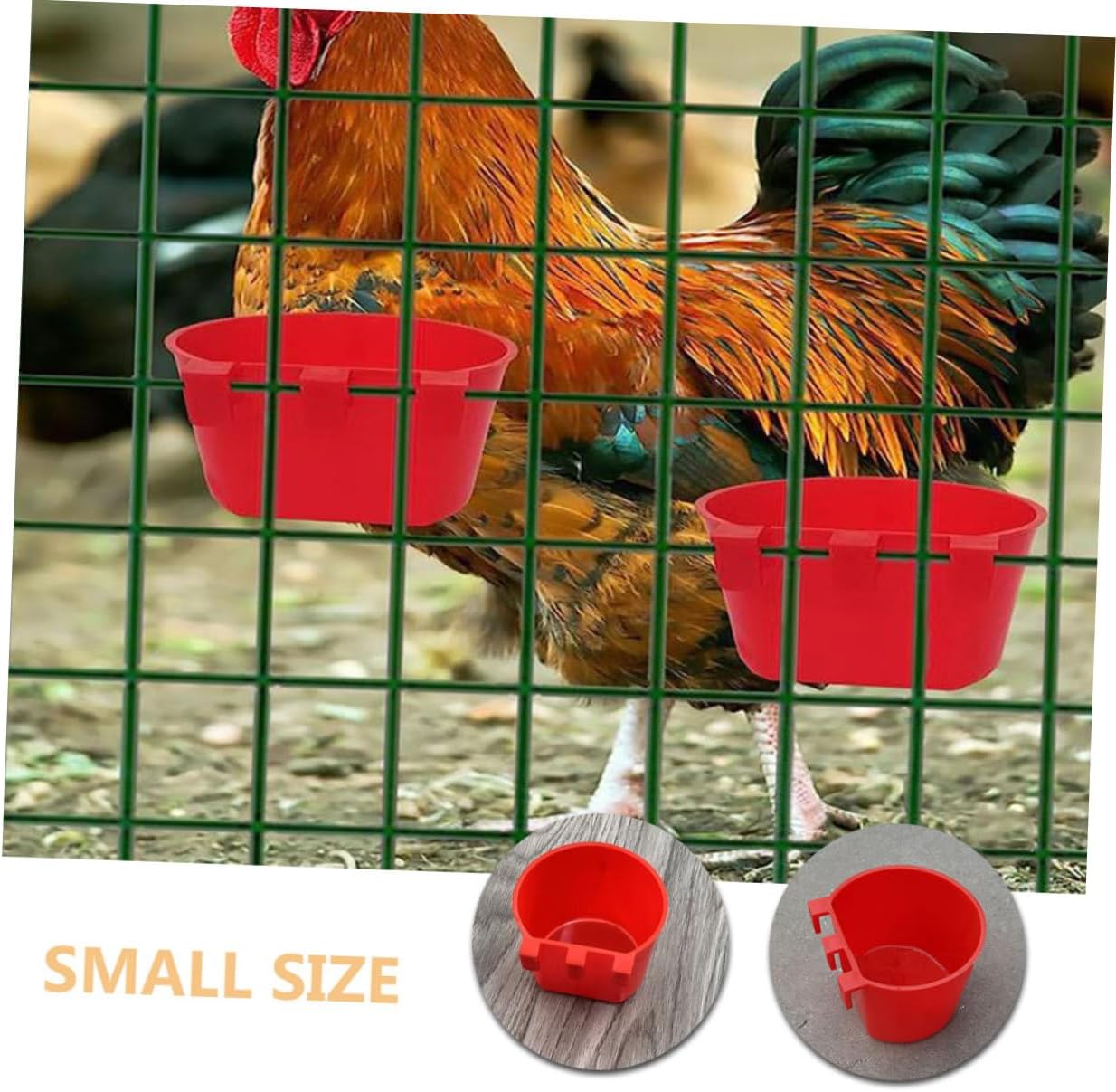 FRCOLOR 20pcs Bird Cage Cups Small Hanging Feeder Bowls Seed Holder for Indoor Birds Pet Feeding Watering Supplies