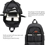 Sac à dos pour ordinateur portable, Sac à sac antivol pour les femmes de travail Sac pour ordinateur portatif Slim USB Serrure de port de charge, Sac d'ordinateur imperméable durable 15.6 Notebook d'ordinateur portable de pouce, noir