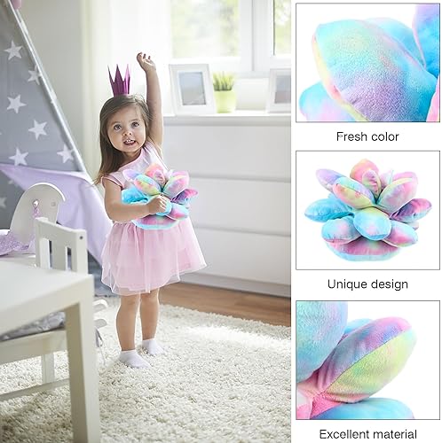 Miniatura 3 de 2 almohadas 3D para suculentas de 10 pulgadas, cojín de felpa suave de cactus, almohada decorativa de suculentas, bonita almohada de felpa con hojas