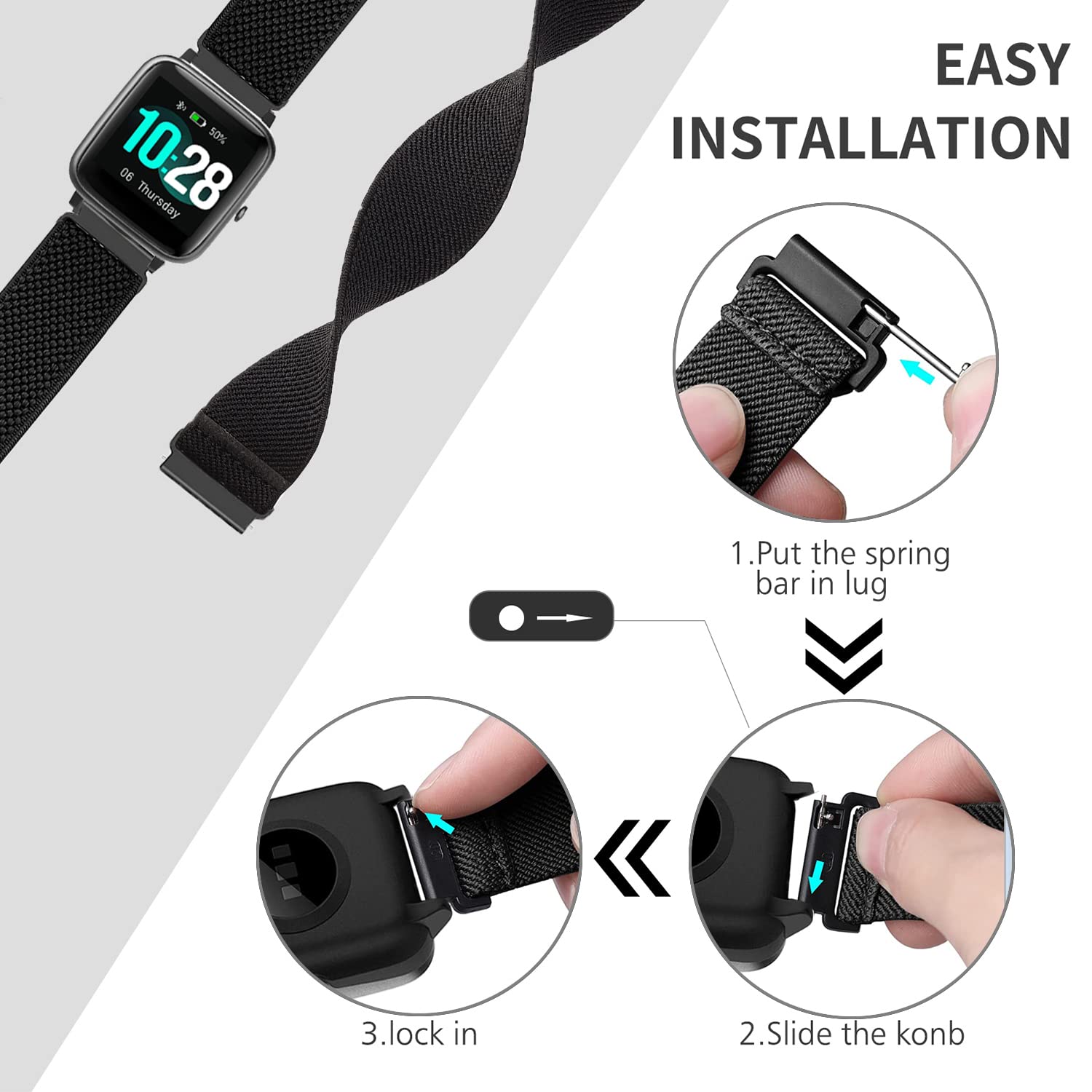 VELULYX cinturino compatibile con Veryfitpro ID205L, cinturino in silicone morbido 19MM per ID205L GRV FC1 IDW15 ID205S ID205G ID215G ID216 YM205L Uwatch3 Ufit GT BV205L TE021 SW020 SW021 SW023