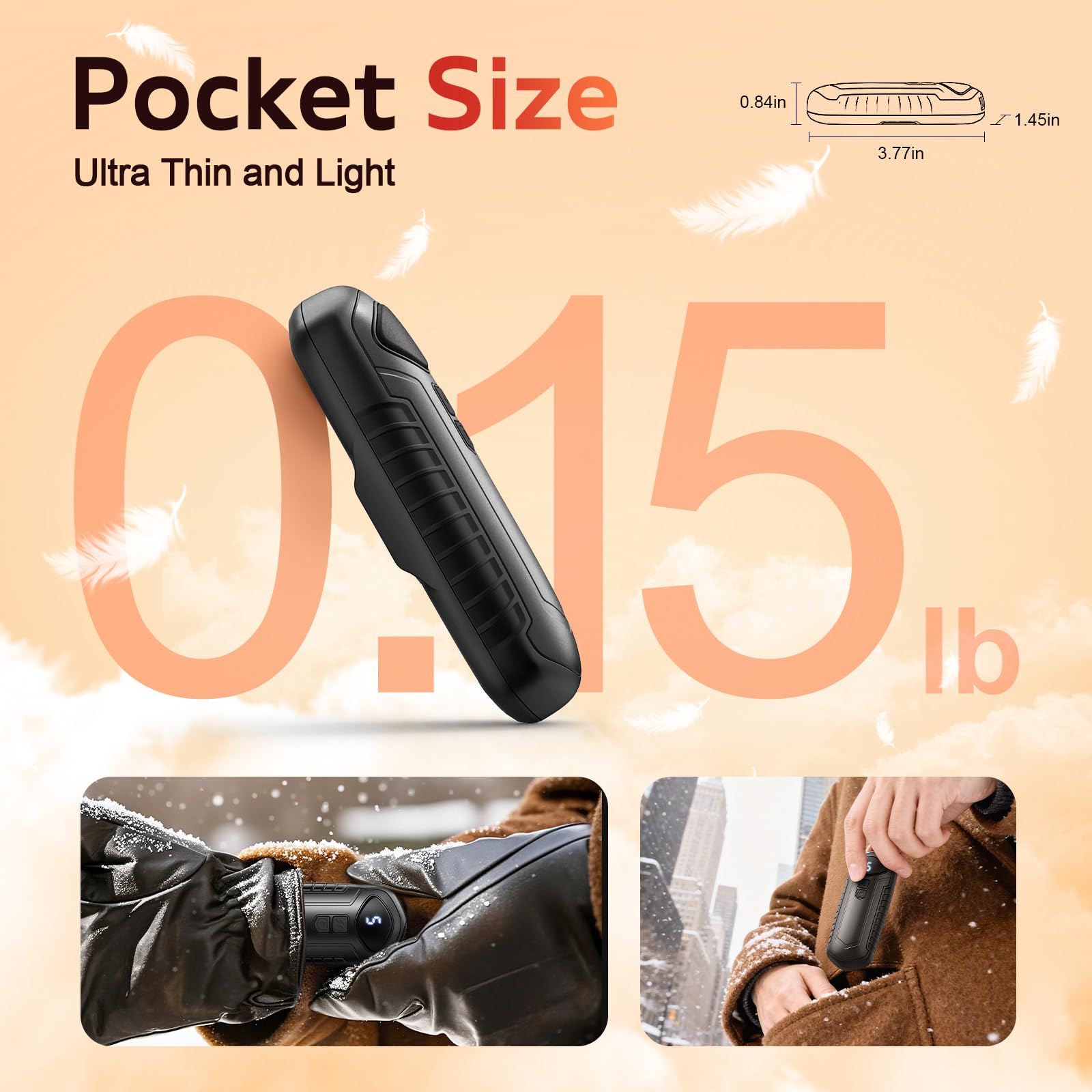 Scaldamani ricaricabili, confezione da 2, 6000 mAh, scaldamani elettrici, 5 impostazioni, riscaldatore tascabile portatile, ideale per uomini, donne, bambini, adatto per esterni, ufficio, viaggi