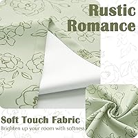 Vista 3 de Jinchan - Cenefa floral para cocina, cortina de privacidad para ventanas de 16 pulgadas, estilo rústico de casa de campo, para sala de estar