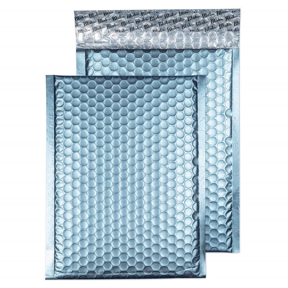 Blake Colour Packaging 250 x 180 mm 70 Mu Busta a bolle metallica Stacca e sigilla (MTCB250) Blu cotone, Confezione da 500