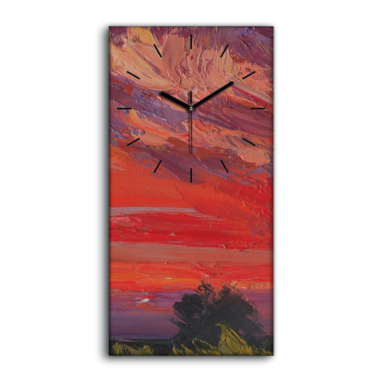 Horloge de Salon Contemporaine Image d'Arbres et Ciel Décoration Murale