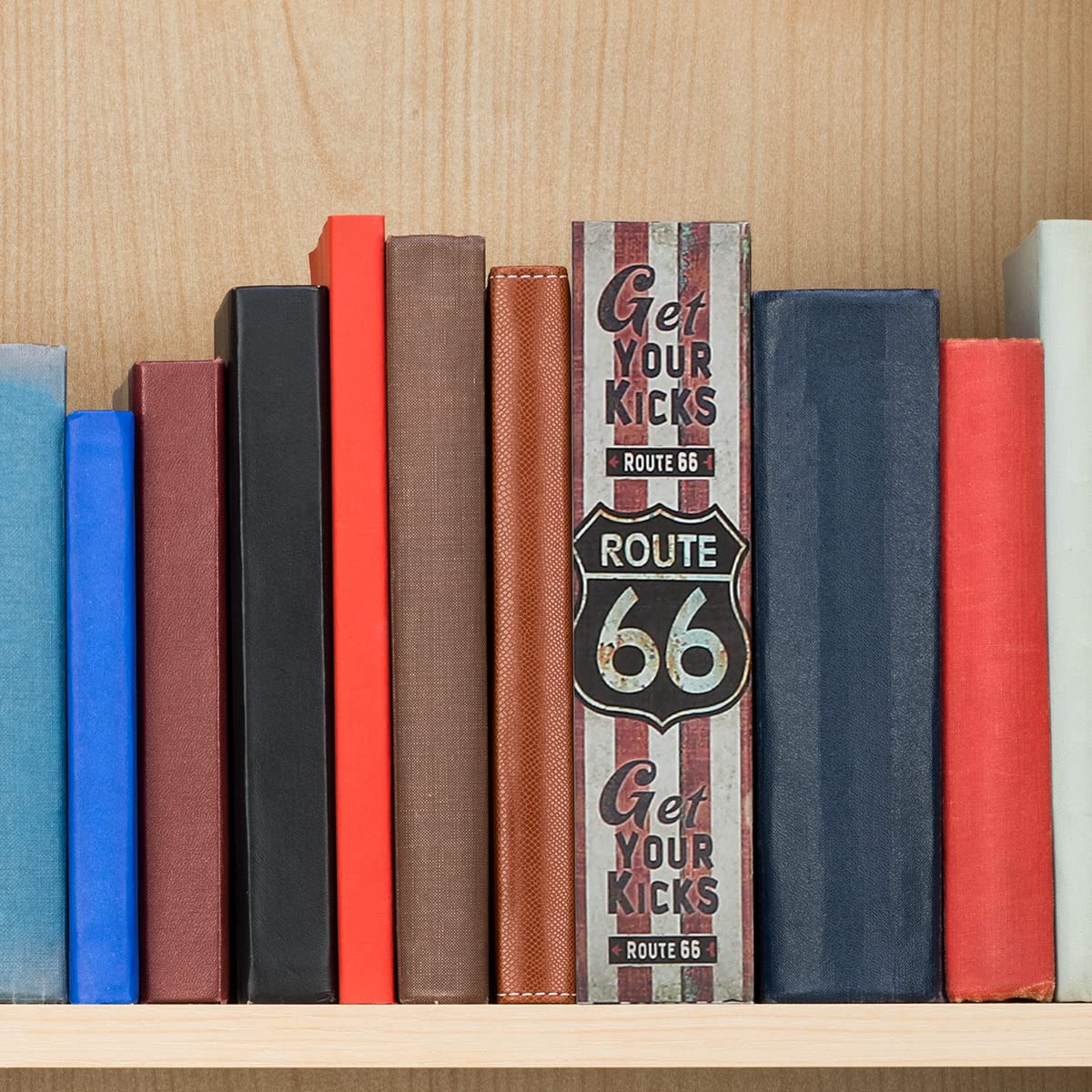 Decaller Buchtresor mit Zahlenschloss, Umlenkung, versteckter geheimer Metallschloss, Box für Zuhause, Geld und Schmuck, 24,1 x 15,7 x 5,6 cm, Route 66