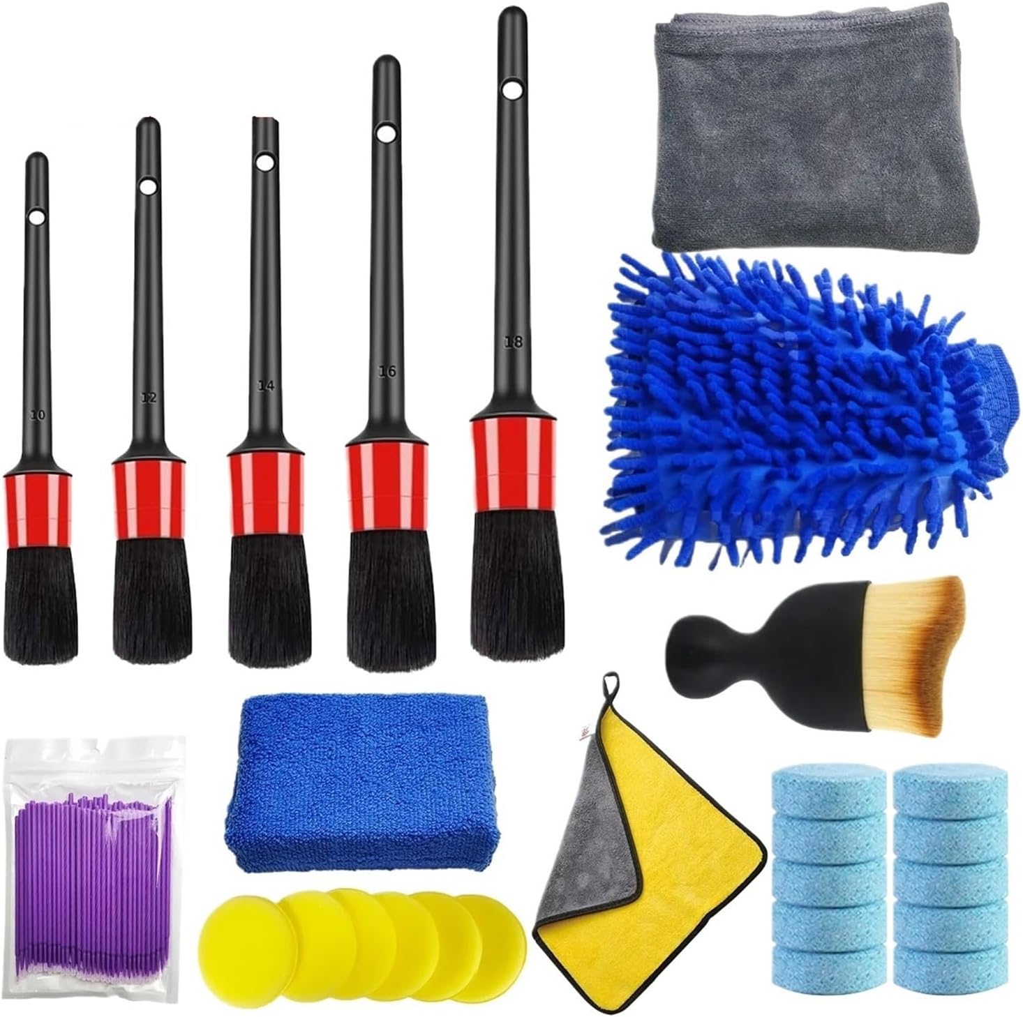 126-piece car Detailing Cleaning Set with Ventilated Sponge Towel Edge for dust and Dirt Removal polishing car Interior Cleaning Tools