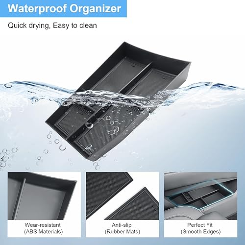 Miniatura 4 de Organizador de consola central inferior para Nissan Rogue 2021-2024 2025 (SSVSLPlatinumRock Creek), plástico ABS duradero y goma 2023 2024 Rogue