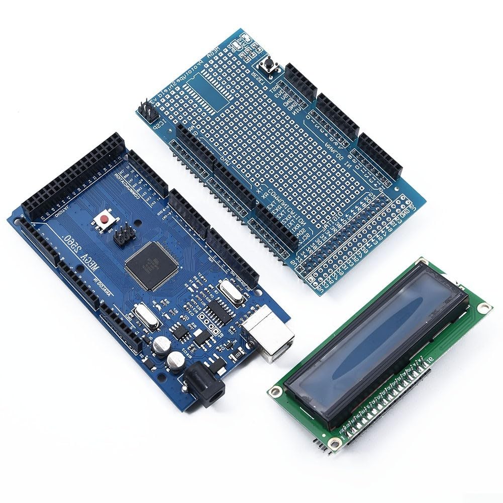Kit de proyecto electrónico para Arduino para Mega2560 con sensores de motor paso a paso LCD1602, juego educativo STEM para estudiantes, fabricantes, aficionados, más de 100 piezas