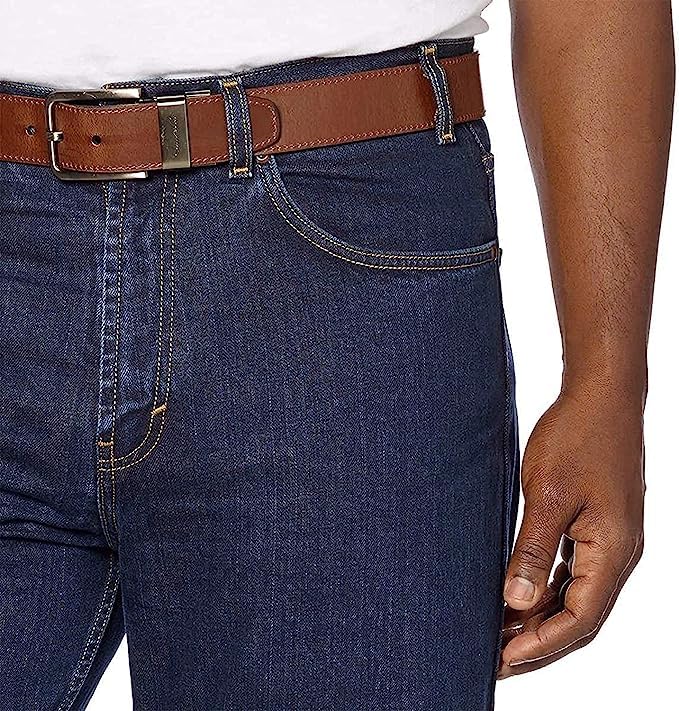 KIRKLAND Signature Men's 5-Pocket Jeans, Relaxed Fit, 100% Cotton, Double-Seam Stitching (US, Waist Inseam, 40, 32, Dark Blue)2