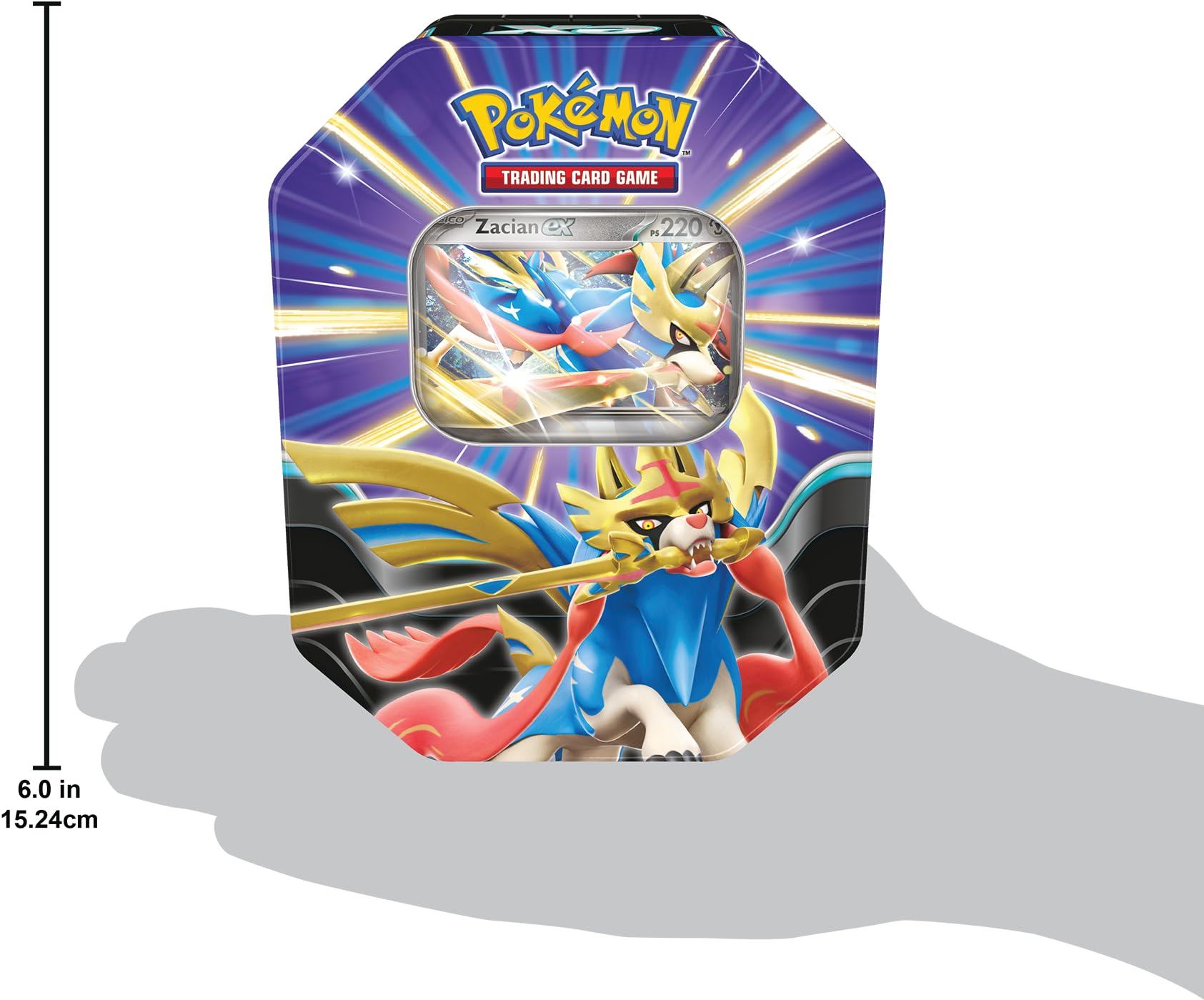Pokémon Lata Leyendas Afiladas de Zacian ex de JCC Pokémon (1