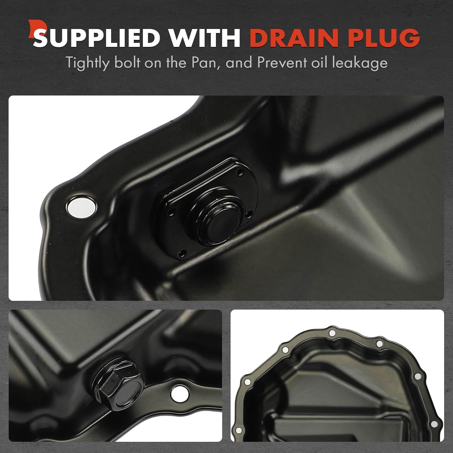 A-Premium Engine Oil Pan Sump with Drain Plug Compatible with Hyundai Elantra 2021-2023, Ioniq 2017-2022 & Kia Niro 2017-2022, Niro EV 2019-2021, 1.6L 2.0L, Replace # 2151003HA0