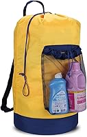 Vista 9 de Dalykate Mochila Cesto para Ropa Sucia, Mochila para Lavandería con Correas para el Hombro y Bolsillo de Malla, Bolsa Resistente de Nailon para Ropa