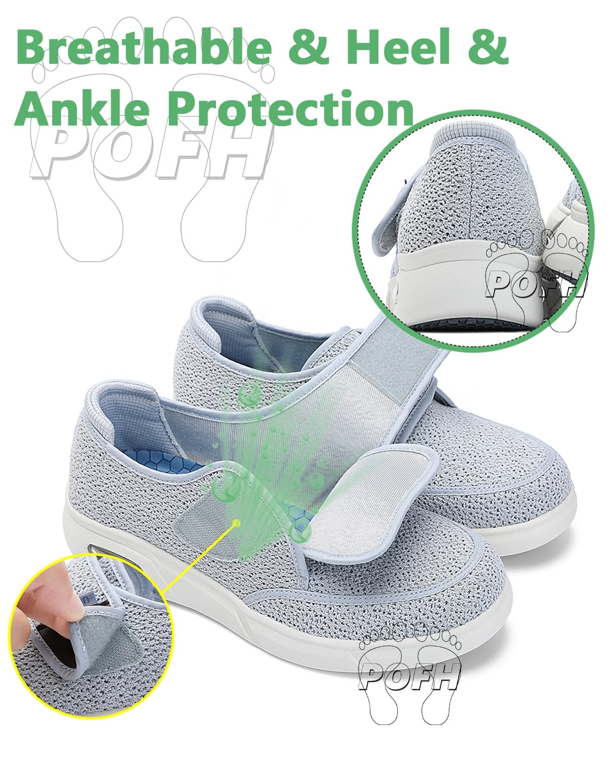 Zapatos para Pies Planos Hombre Especiales para Juanetes Zapatillas para Diabéticos Pie Ancho Fascitis Plantar Edema Calzado para Personas Mayores Extra Anchos Ortopédico