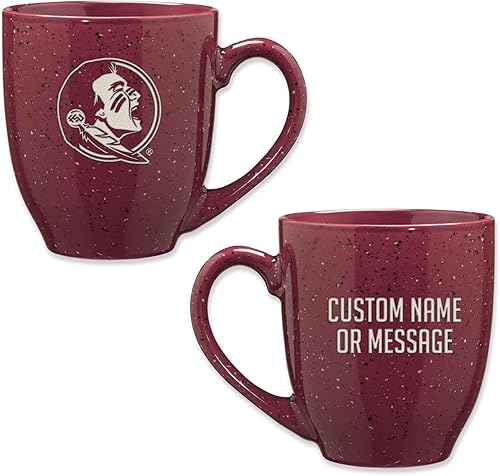 Miniatura 100 de Rico Industries NCAA UCLA Bruins Royal Blue - Taza de café de cerámica moteada grabada con láser de 16 onzas