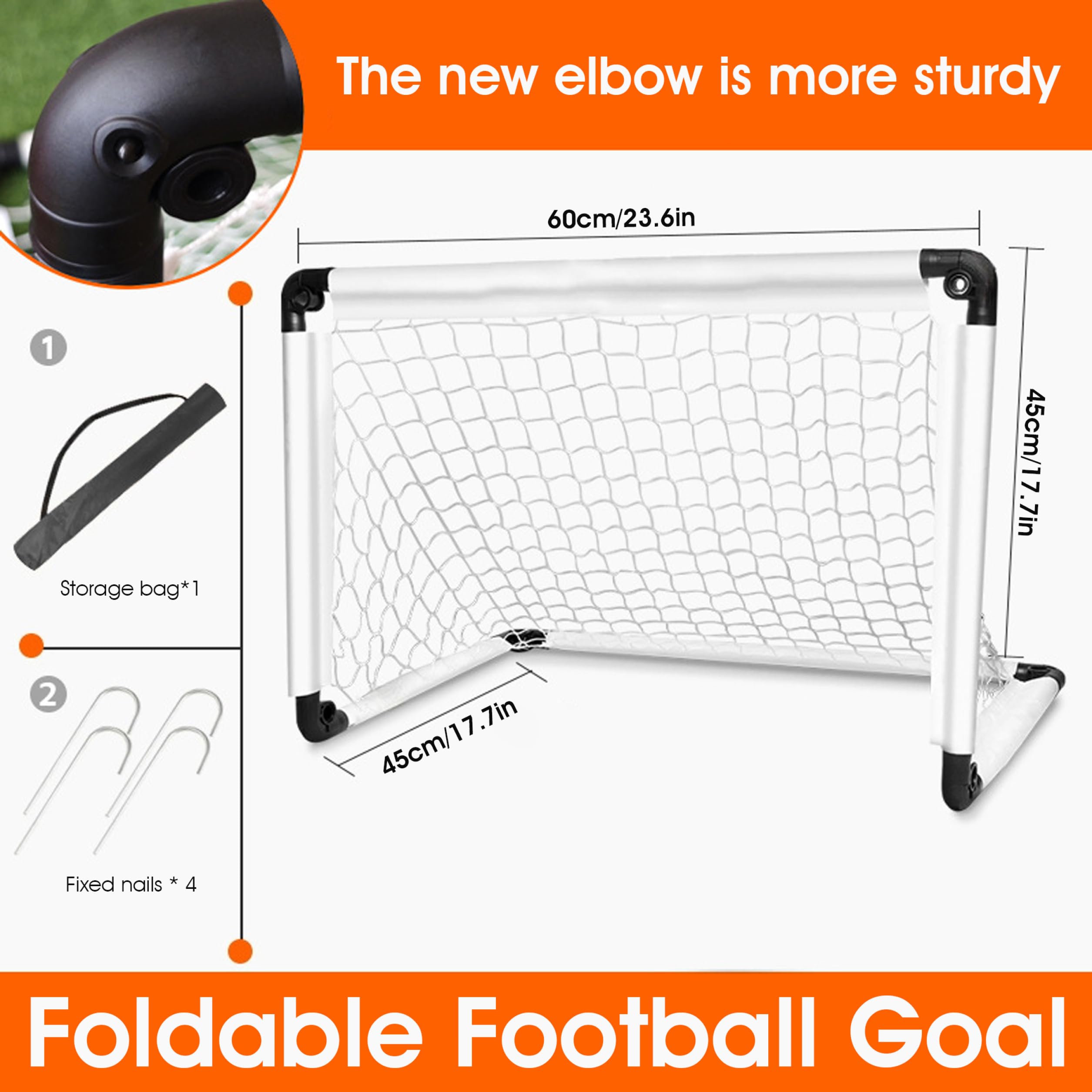 Porterías de fútbol Plegables para niños, 23, 6x17, 7 Pulgadas.. | Configuración rápida sin herramientas, ideal para jugar en el patio trasero, adecuada para niños de 3+ años.