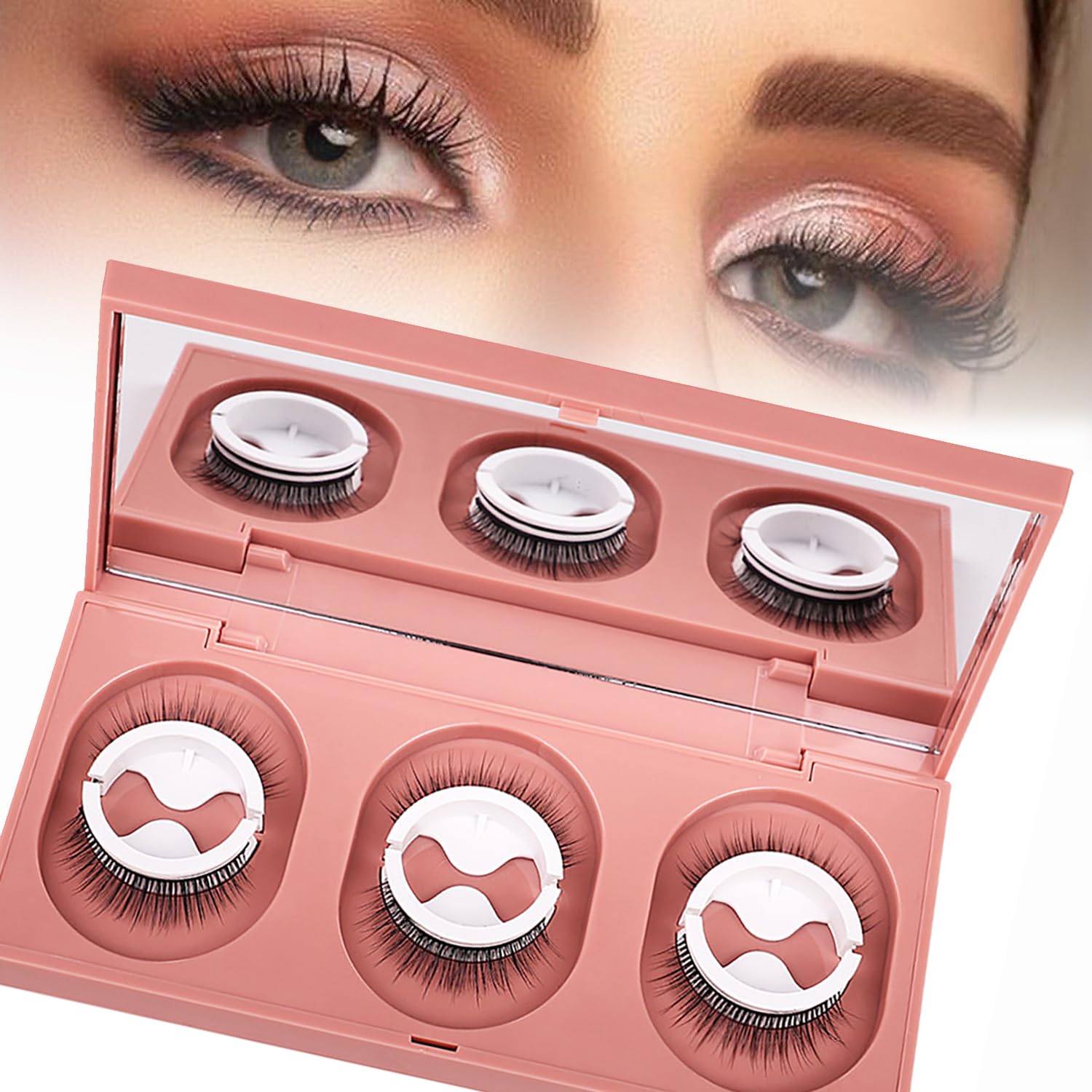 Self-adhesive Eyelashes,2024 New Snap on Lashes, Waterproof False Eyelashes Natural Look for Makeup Easy to Put on (W08)