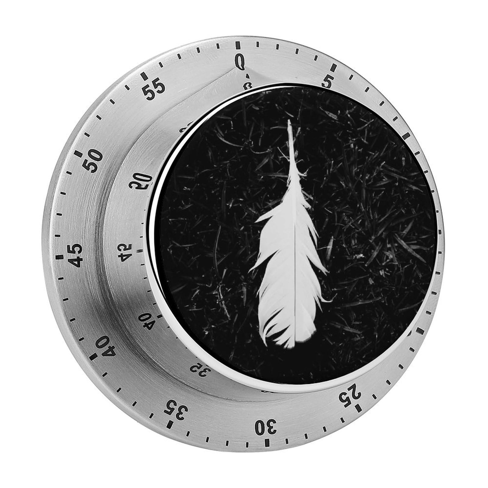 Minuteur de cuisine numérique magnétique blanc de 8cm avec compte à rebours