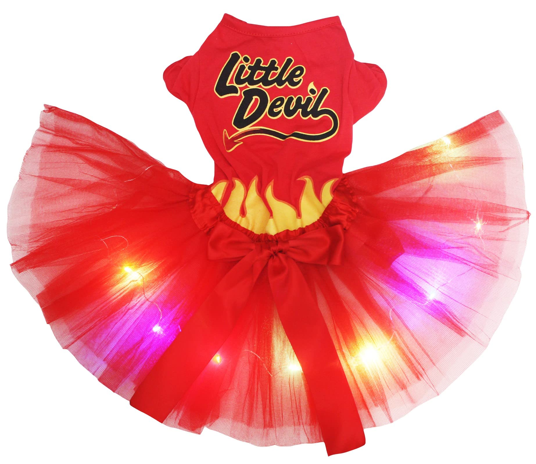 Robe pour chiot Halloween et ses souvenirs inoubliables en petit diable LED S