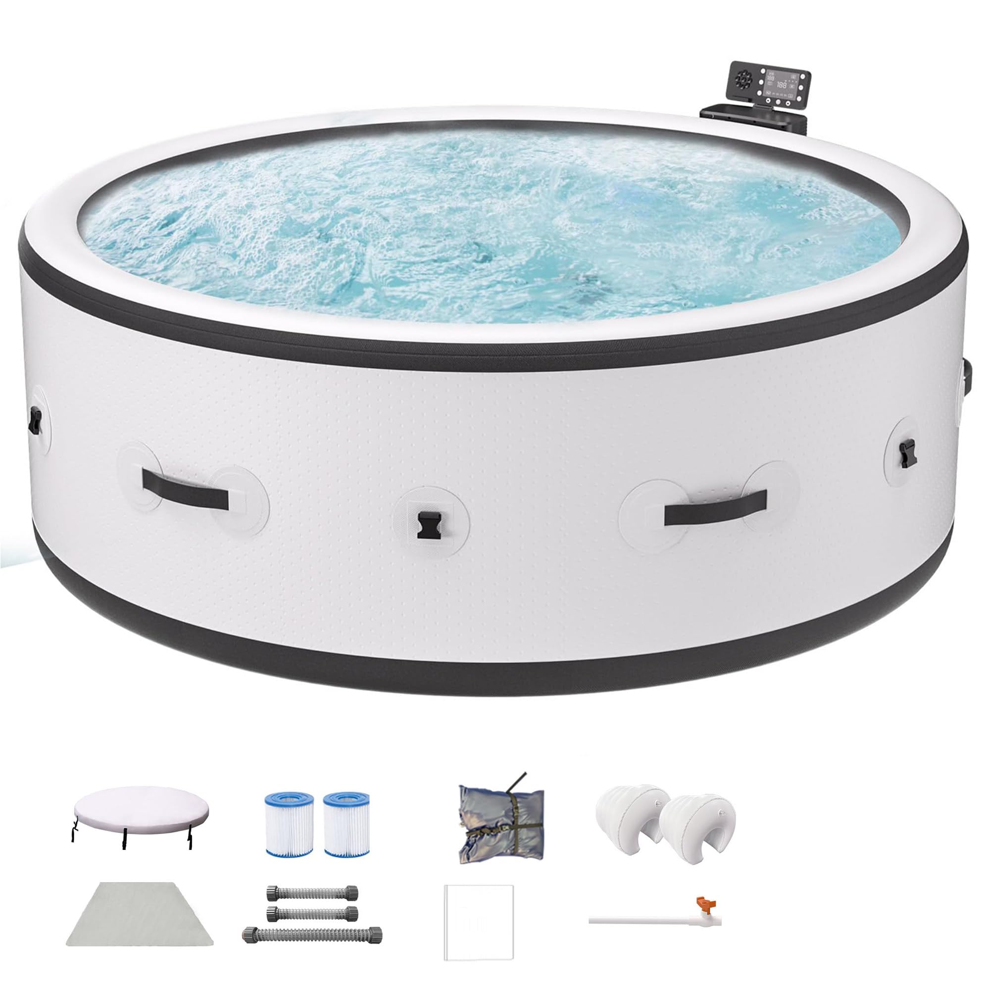 Vasca idromassaggio gonfiabile per 4-6 persone, idromassaggio Airjet Spa con 150 getti d'aria, temperatura massima 40 °C, spa esterna portatile per patio e giardino