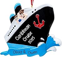 Vista 12 de Adorno de Navidad personalizado de crucero 2025 Decoración de árbol de Navidad de viaje de vacaciones de crucero – Regalo de recuerdo de carnaval