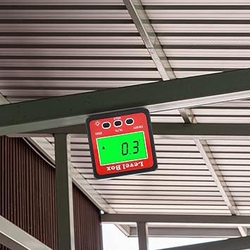 Digital Inclinometer, Magnetic Angle Finder Gauge with Relative Absolute Angle Slope Measurement, Inclinometer Angle Cube with LCD screen for Carpentry,Construction(Red)
