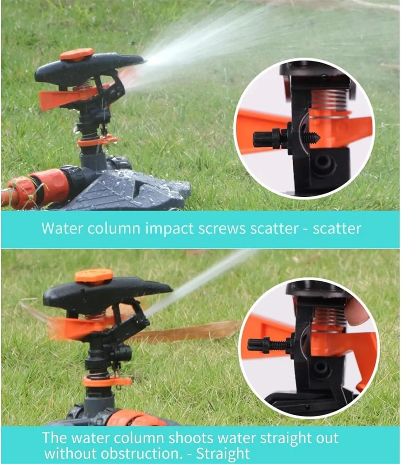 Automatische Gartenbewässerungs-Rasensprinkler, 360°-Drehung Mit Düse für den Garten(3pcs)