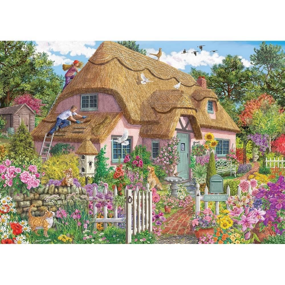 Falcon Thatched Cottage, 1000 Piece Jigsaw Puzzle for Adults - Beautifully Illustrated 1000Pc Adult Jigsaws, Fun Present & Activity for Home, Puzzles for Rainy Days, Birthday Jumbo
