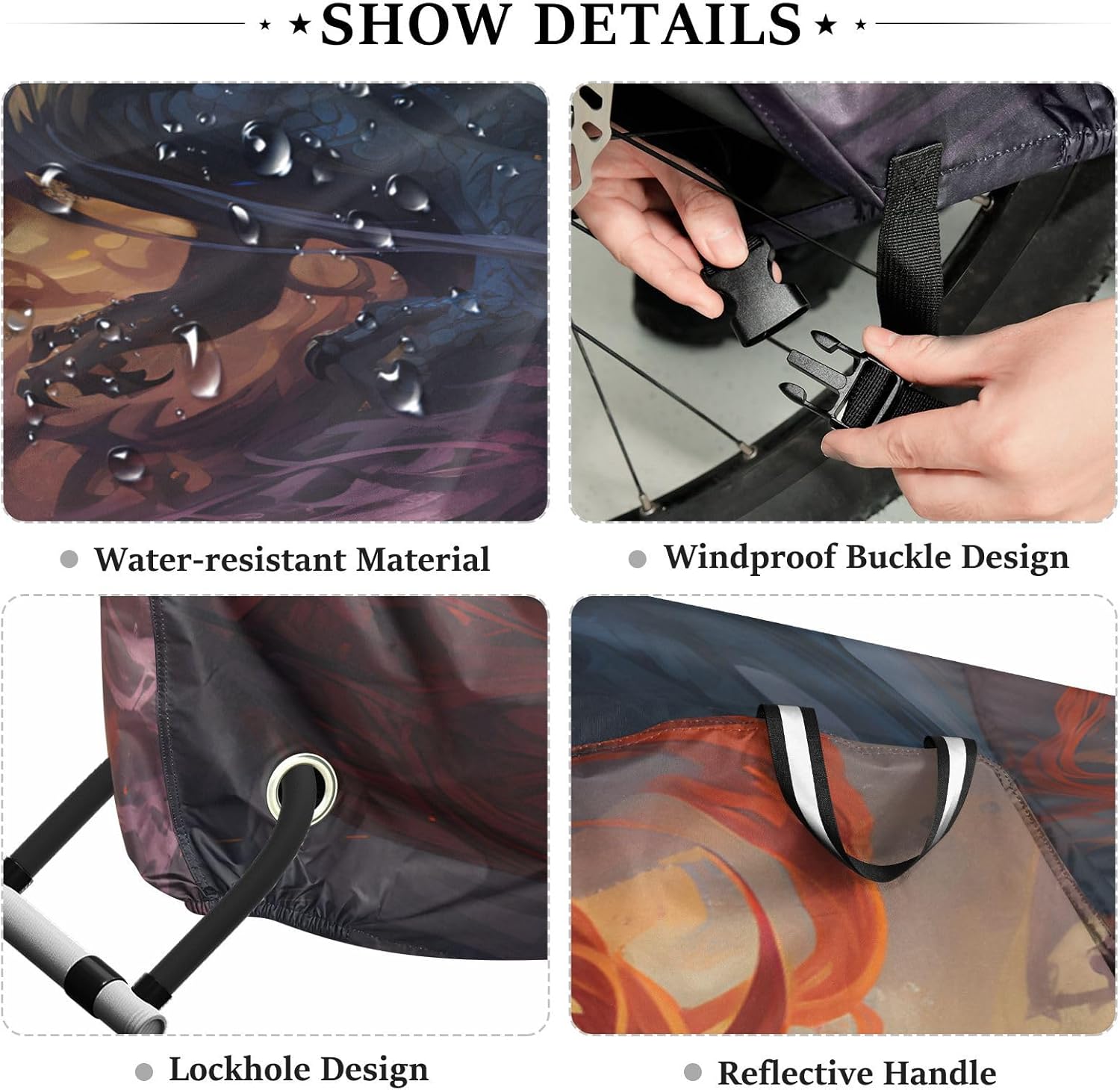 ALAZA Magic Dragons Bike Cover Waterproof Outdoor Ebike Bicycle Covers Tarp Protection for 1/2 Bikes, Sun UV Dust Wind Proof