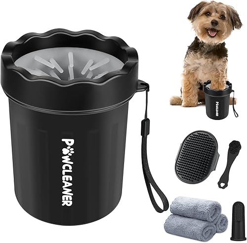 Limpiador de patas de perro, arandela, limpiador de pies para mascotas Buddy Muddy para perros y gatos de razas pequeñas, medianas y grandes (con 3