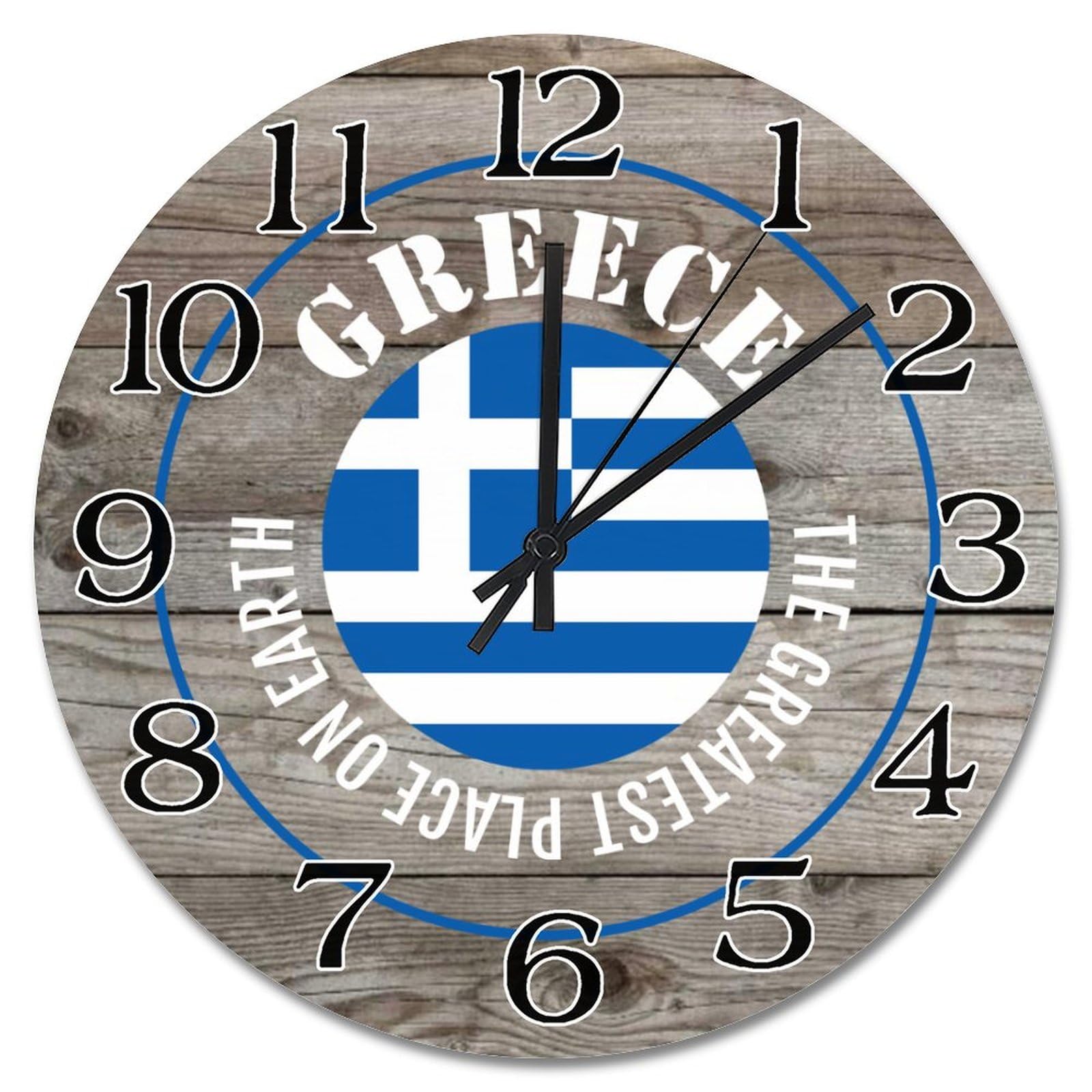 Horloge murale en bois Grèce pour une décoration de cuisine chaleureuse