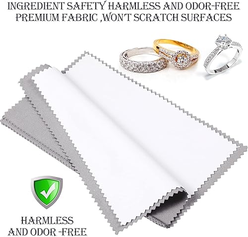 Miniatura 4 de Juego de 8 paños grandes para pulir joyas, paños de limpieza, limpieza de plata para oro, plata, platino, joyas, monedas, relojes, cubiertos, 11 x
