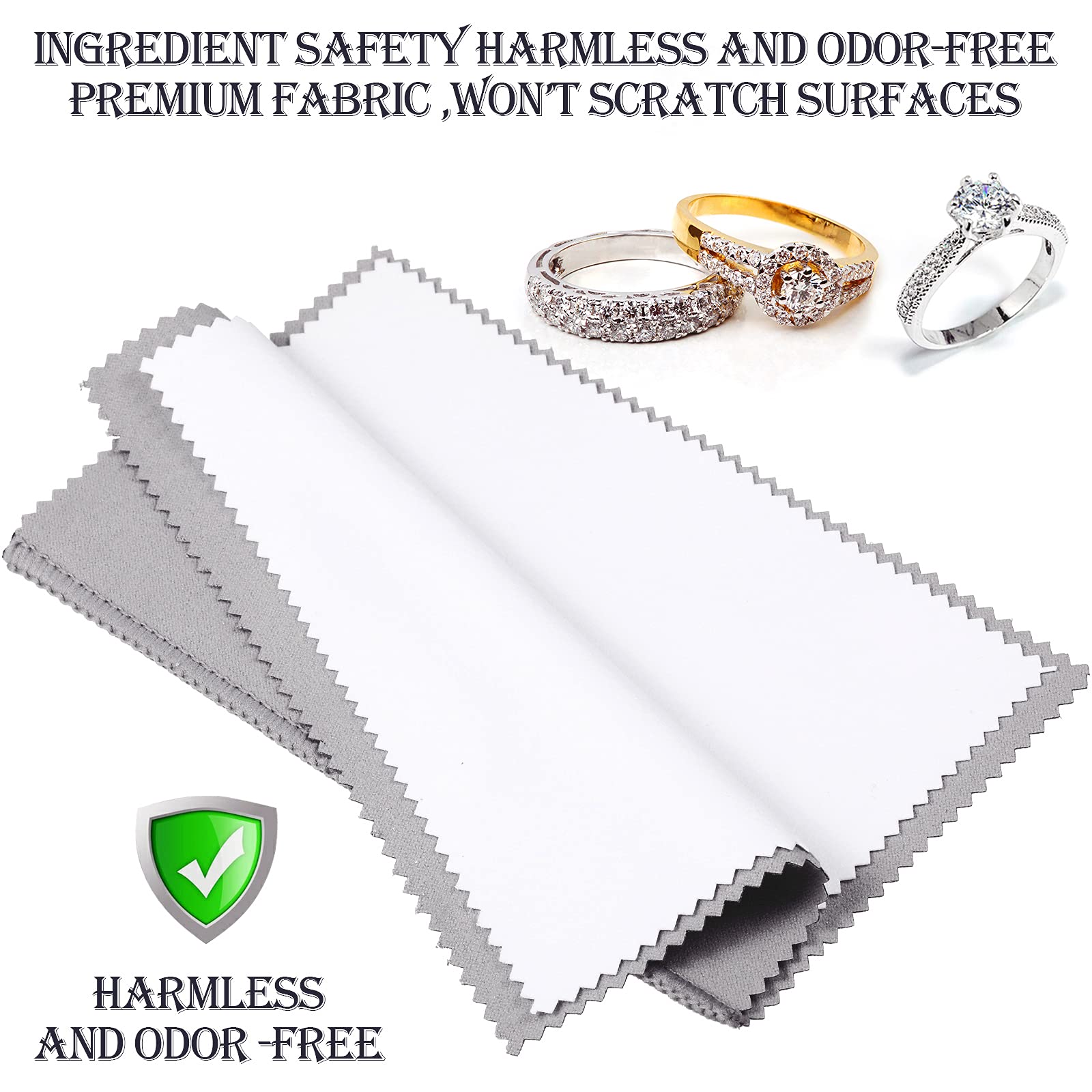 Juego de 8 paños de limpieza de joyería de doble cara, paño de limpieza de joyas, paño de pulido para joyas de oro, plata, platino, relojes, 11 x 14 pulgadas y 6 x 8 pulgadas