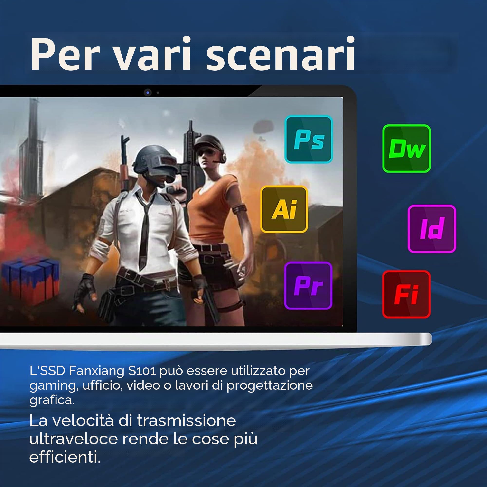 Fanxiang S101 256GB SSD SATA III 2.5" Unità a Stato Solido Interna, Lettura 520MB/s, Nero