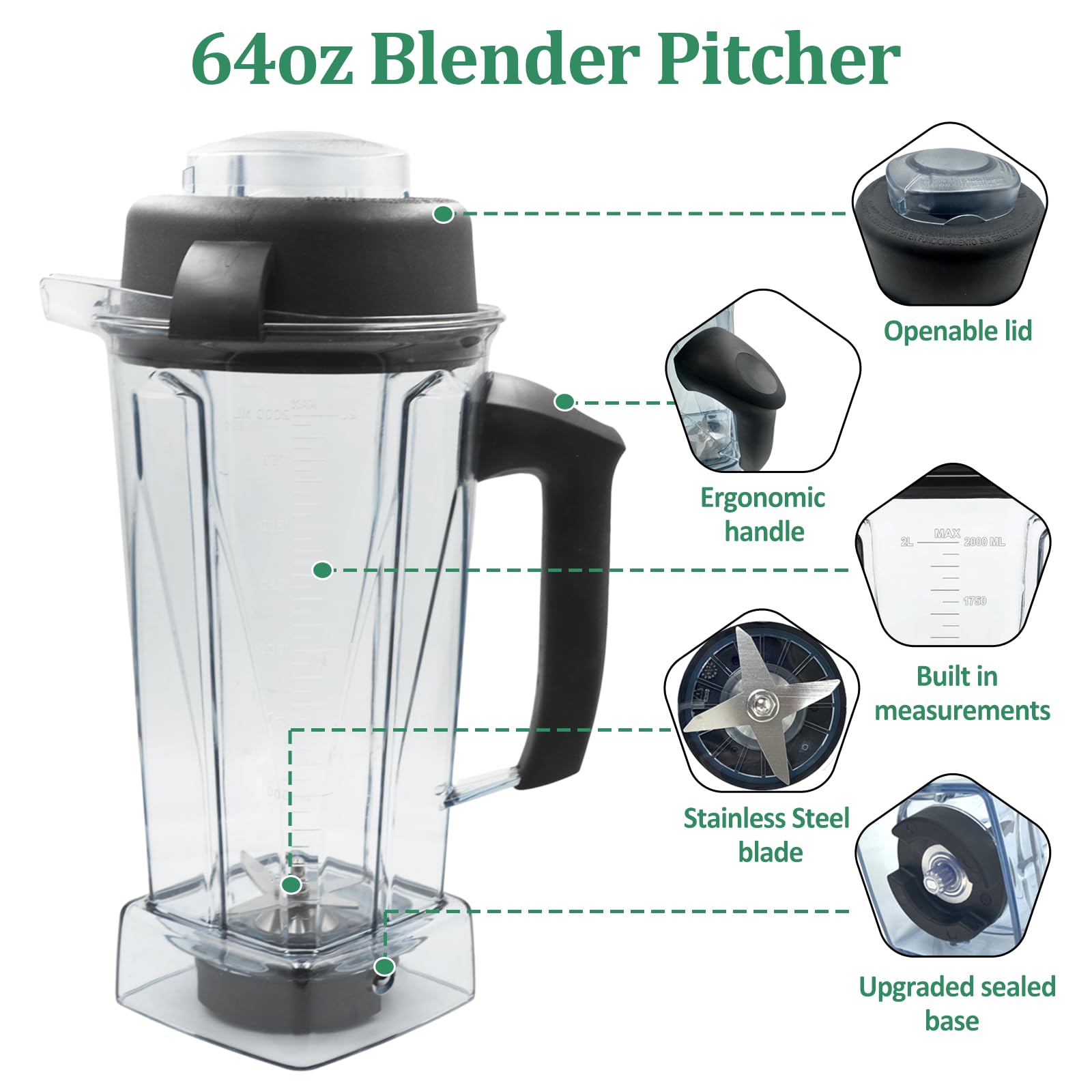 Amazon | ブレンダーピッチャー64オンス、64オンス、Vitamixクラシック