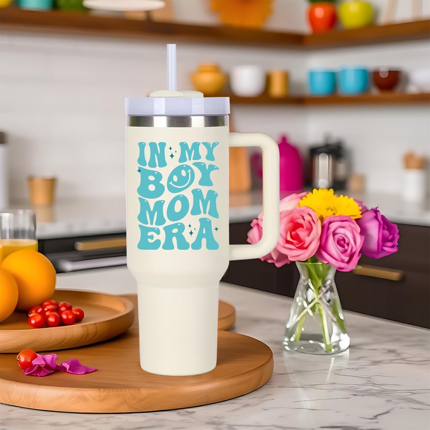 Boy Mom Cup Tumblers Gifts.40oz In My Boy Mom Era Tumbler with Handle.40oz Birthday Christmas Mothers Day Gifts for boy mom. - Image 4