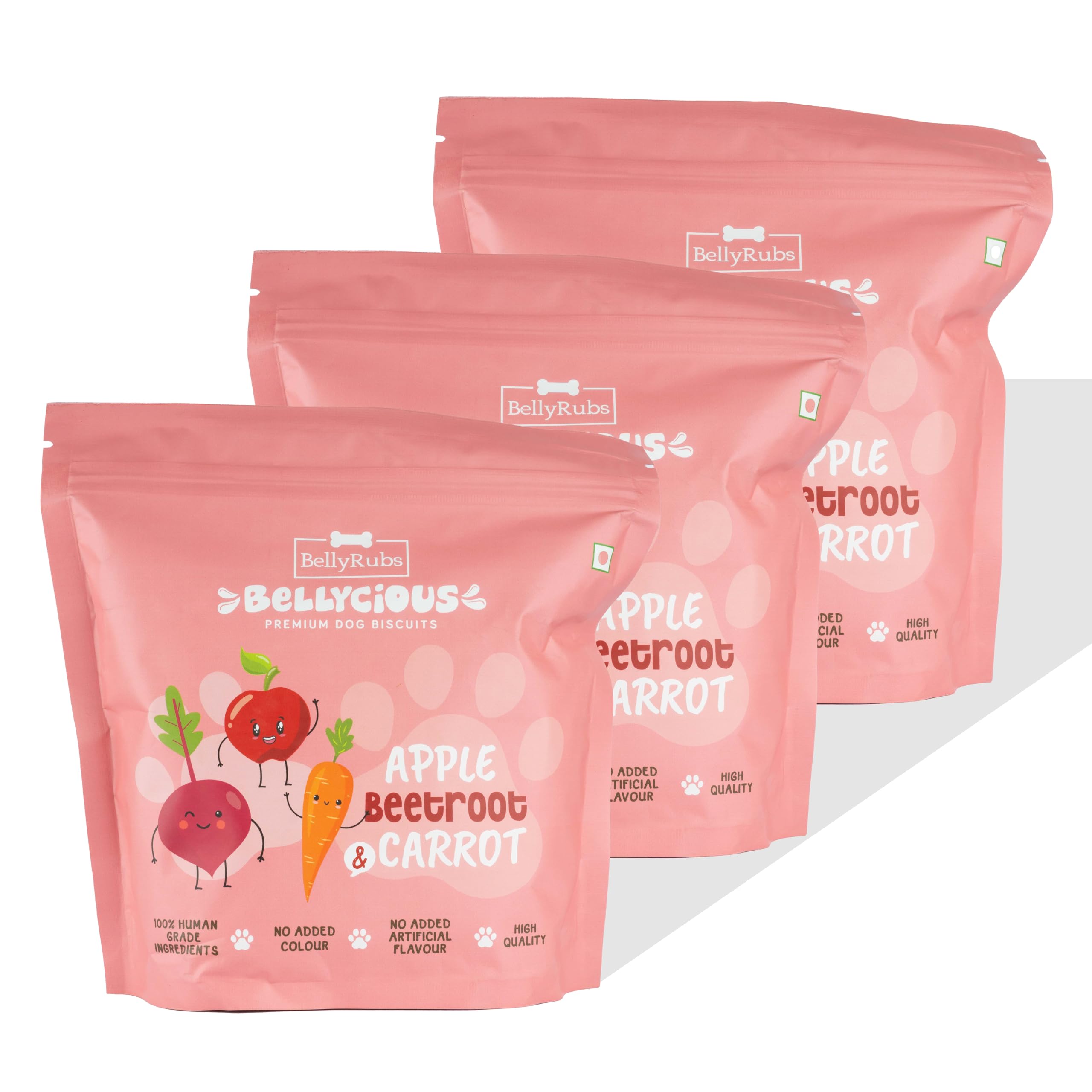 BellyRubs Bellycious Apple Beetroot & Carrot Dog Biscuits - (250g x 3) Human Grade Ingredients - Fruits & Vegetables Dog Treats - All Breed Sizes Dog Food for Snack & Training - Pack of 3 (B0D49P65MG) Amazon Price History, Amazon Price Tracker