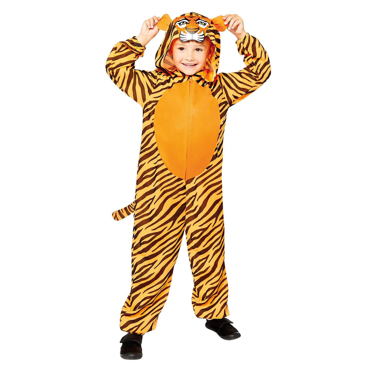 amscan Childs All In One Tiger Fancy Dress Animal Costume Zoo Week Girls Boys Outfit