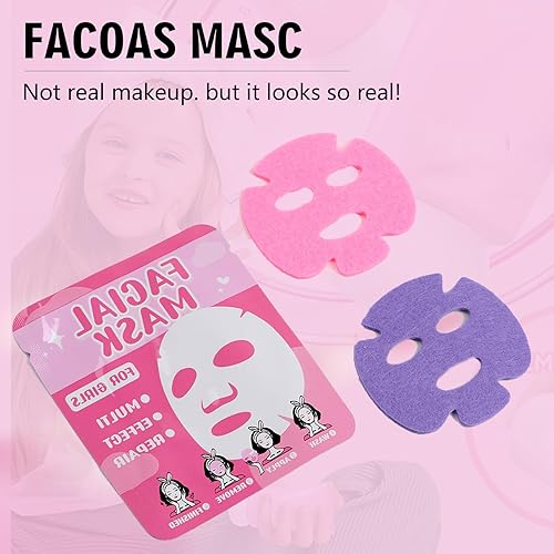 Miniatura 9 de Kit de maquillaje para niños, 17 piezas, rosa y morado, juego de cosméticos lavables con estuche de transporte, juguetes de belleza para niños